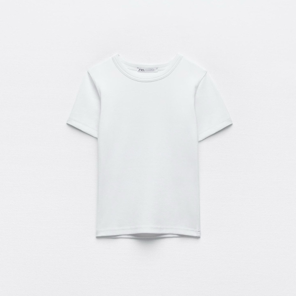Zara White Rib T-shirt